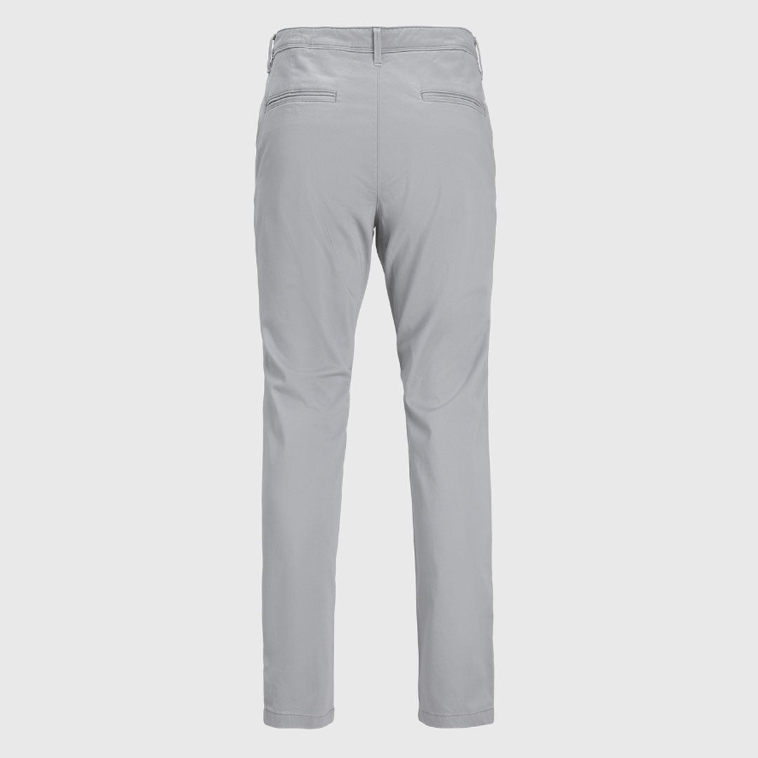 JJ slim fit stretchable grey cotton chino pant for men