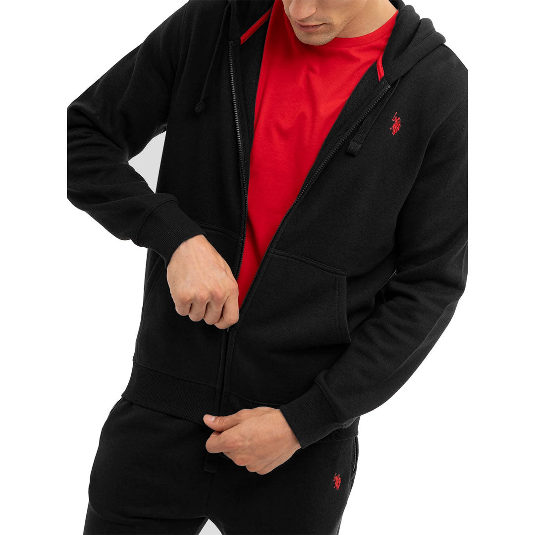 US polo asn zipper black hoodies for men