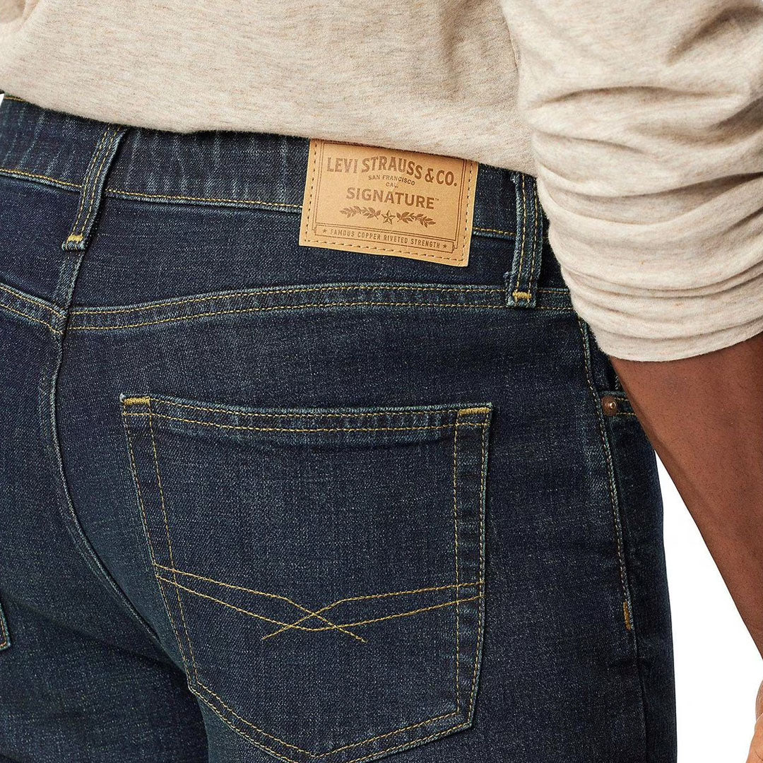 sigture relaxed fit straight stretchable jeans for men