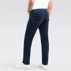 MC modren fit stretchable navy blue corduroy jeans for men
