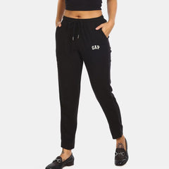 gp slim fit jet black summer trouser for women