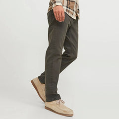 JJ tapered fit stretchable green/dark olive jeans for men