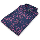blinor slim fit blue pink printed casual shirt for men