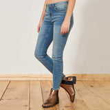 Hby skinny/slim fit stretchable blue jeans for women