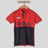 nutica red and blue imported mens polo shirt