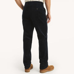 hotric Cropped fit stretchable black corduroy pant for men