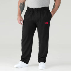 nrth face men straight/loose fit black plus size terry trouser for summer