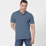polo rplh regular fit embroidered light blue polo for men