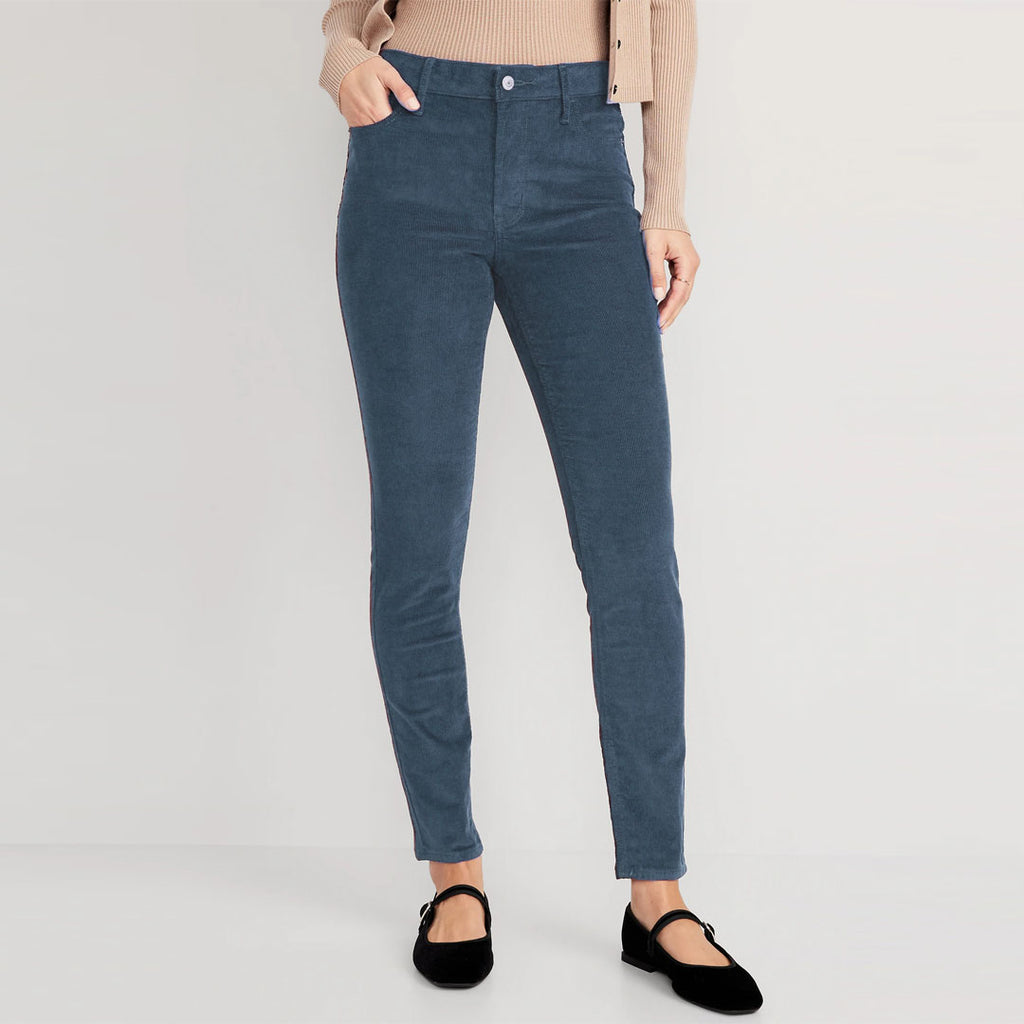 CA stretchable light blue corduroy jeans for women
