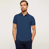 polo rplh regular fit embroidered roylish bright blue polo for men