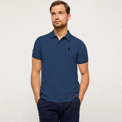 polo rplh regular fit embroidered roylish bright blue polo for men