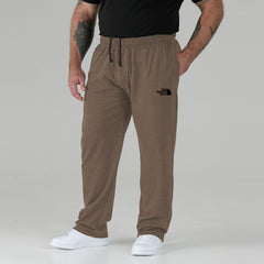 nrth face men straight/loose fit brown plus size terry trouser for summer
