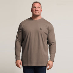 polo crew neck brown full sleeve tee shirt for men