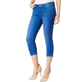 authnic dnm skinny fit stretchable royal blue short length/capri jeans for women