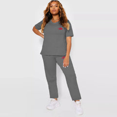 nrt face plus size navy dark grey summer track suit for women