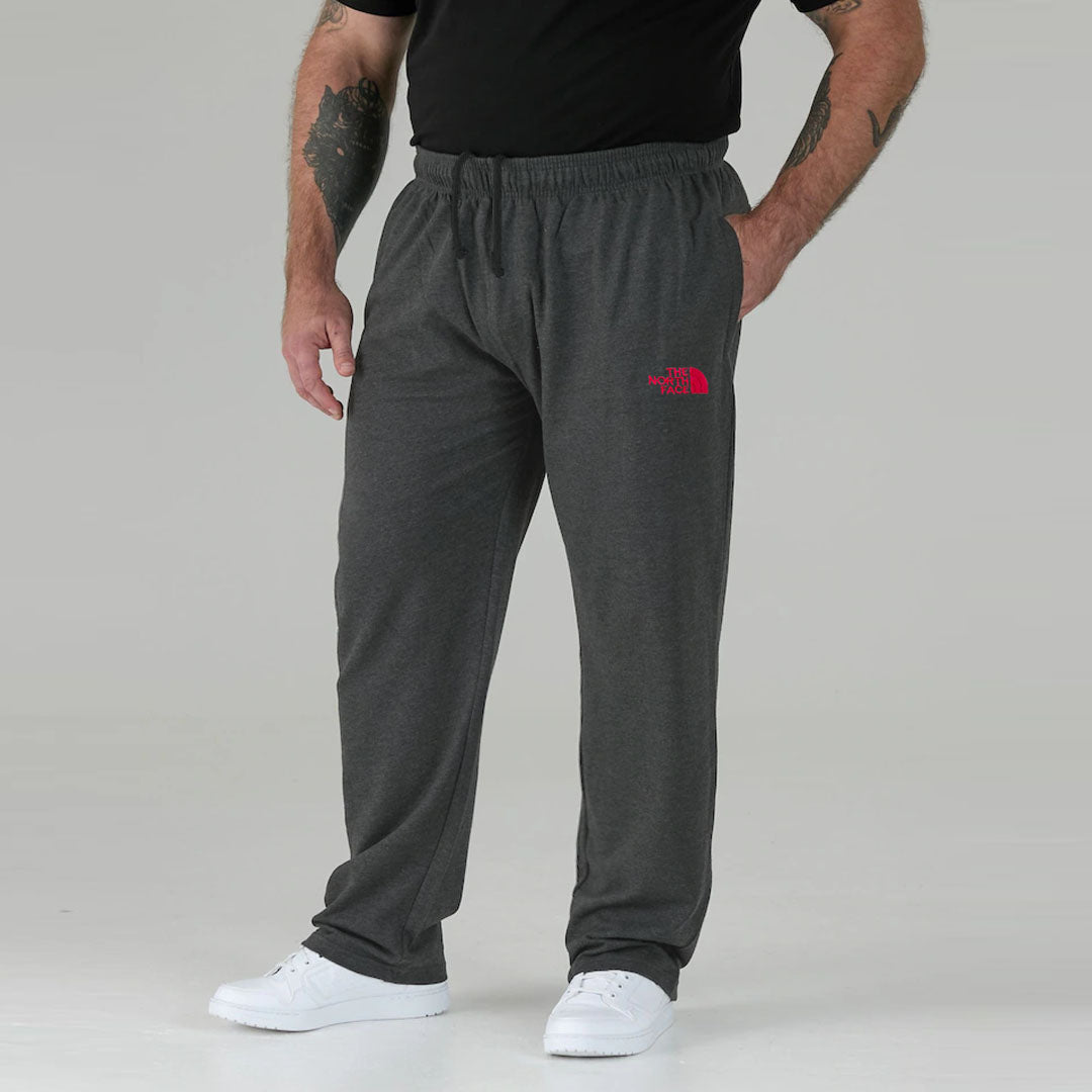 nrth face men straight/loose fit Dark grey plus size terry trouser for summer