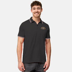polo regular fit zipper dark grey premium polo for men