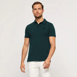 polo rplh regular fit embroidered dark green polo for men