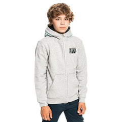 quck slvr wave sherpa light grey zipper hoodies for boys