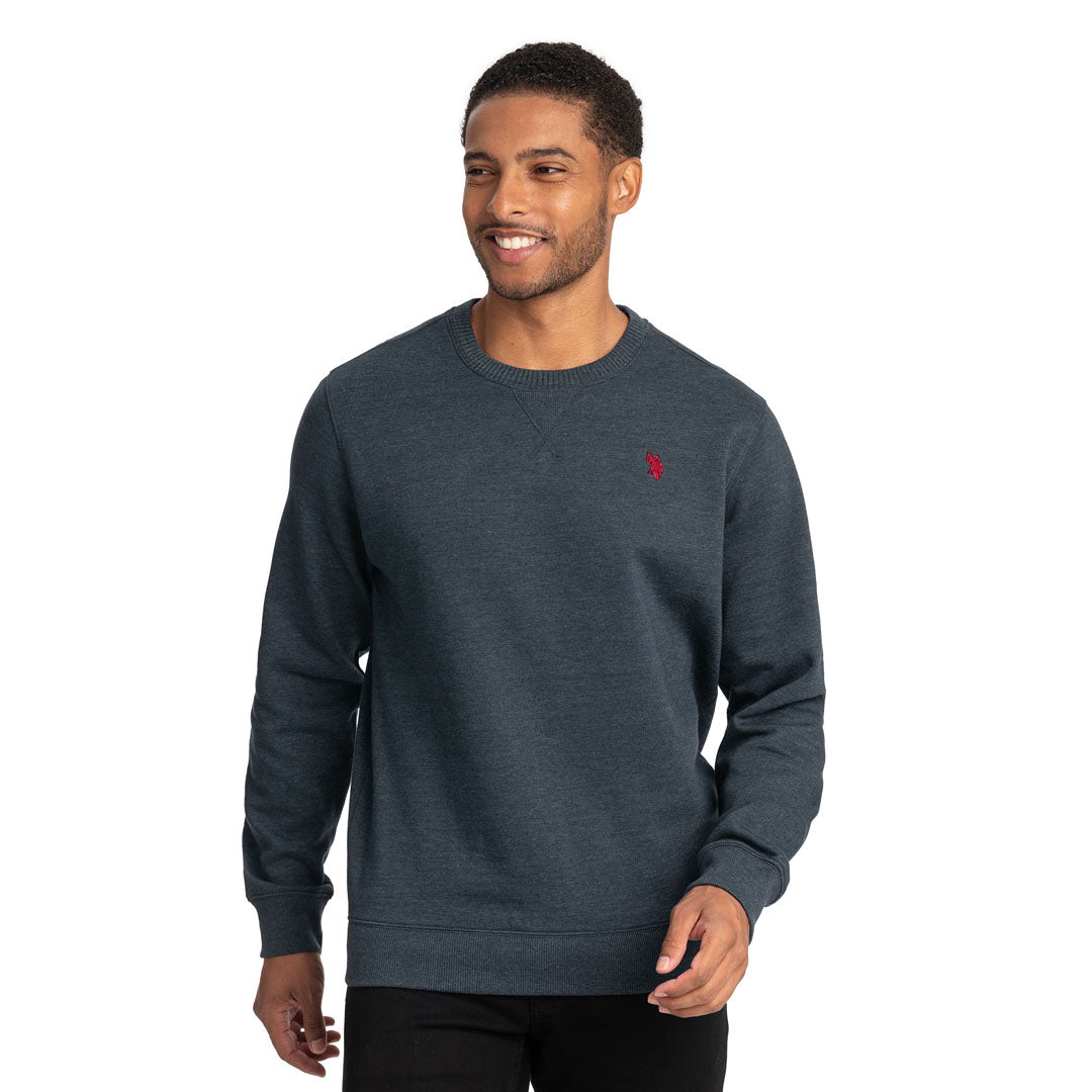 polo asn mens crew neck greyish blue sweat shirt for winter