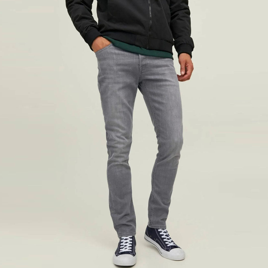 JJ slim fit stretchable light grey jeans for men