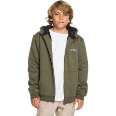 blabng wave sherpa green zipper hoodies for boys