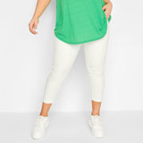 jeny skinny fit stretchable pull-on off white short length/capri jegging jeans for women