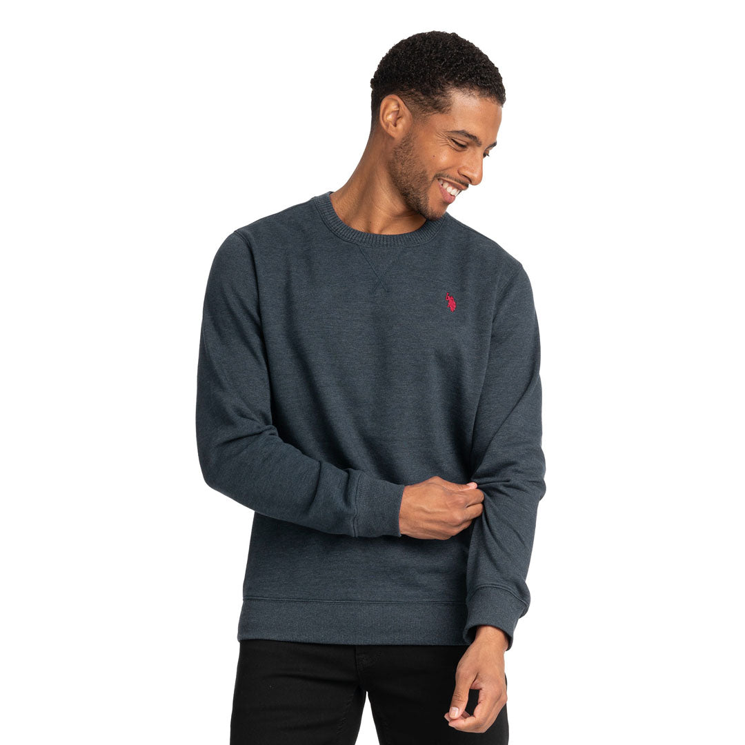 polo asn mens crew neck greyish blue sweat shirt for winter