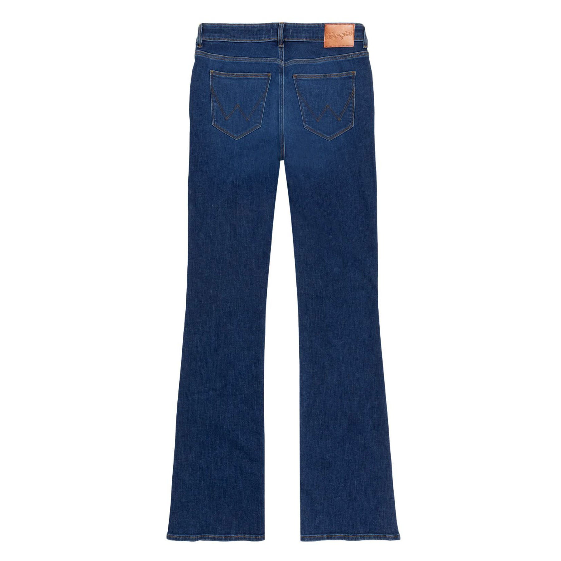 wrnglr bootcut stretchable mid blue jeans for women