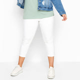 jeny skinny fit stretchable pull-on white short length/capri jegging jeans for women