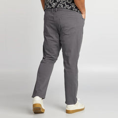 kibi slim fit stretchable grey cotton jeans plus size for men