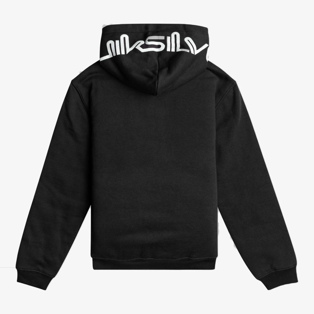 quck slvr wave sherpa black zipper hoodies for girls