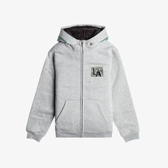 quck slvr wave sherpa light grey zipper hoodies for girls