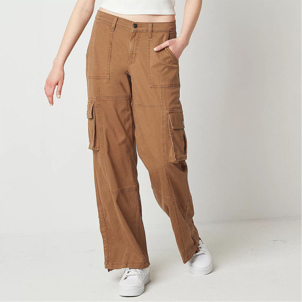 arzna baggy fit mustard cargo pant for women