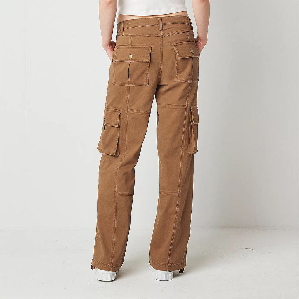 arzna baggy fit mustard cargo pant for women