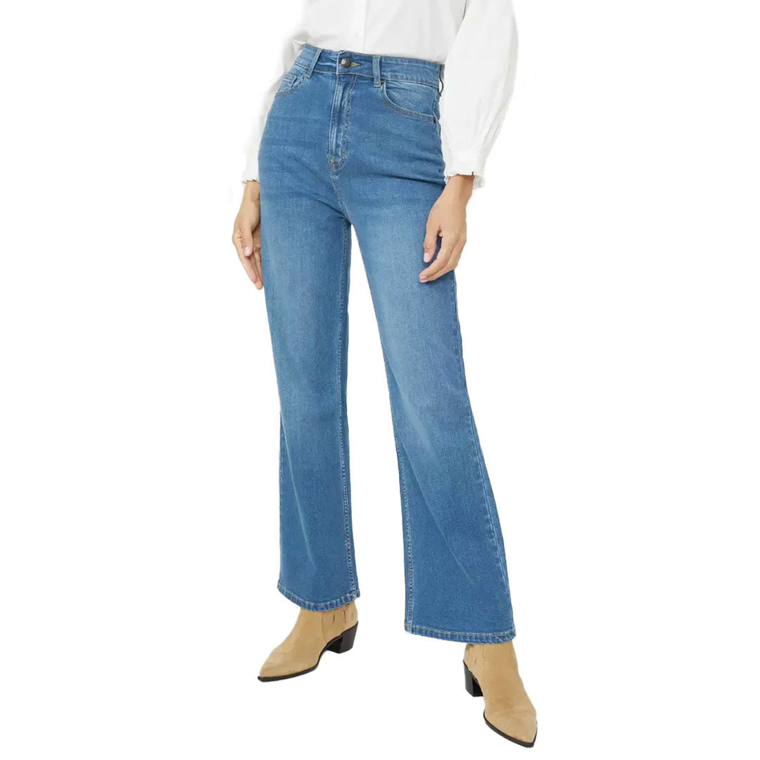 mantry high rise sky blue bootcut jeans for women