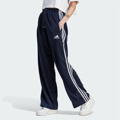 addi straight/loose bottom navy blue side stripe with ankle zip trouser for women