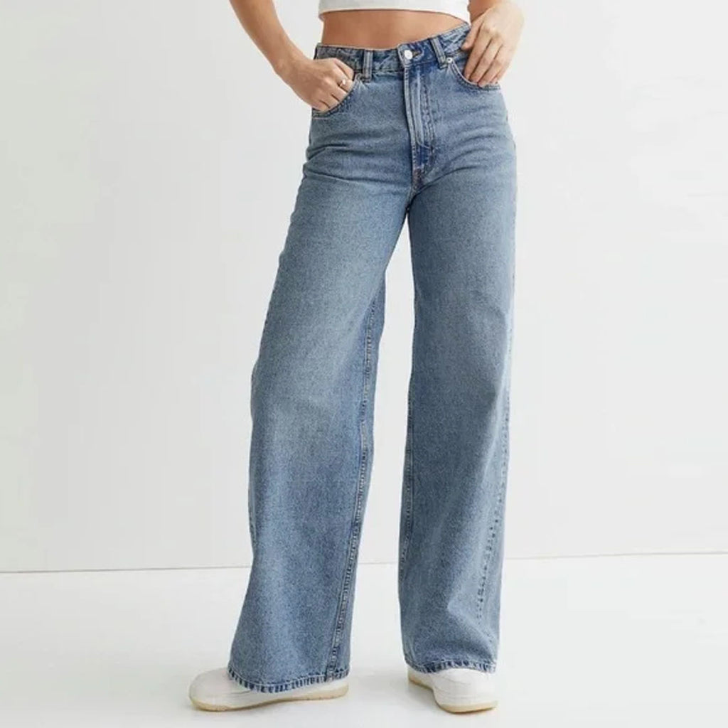 HM wide leg vintage blue jeans for women