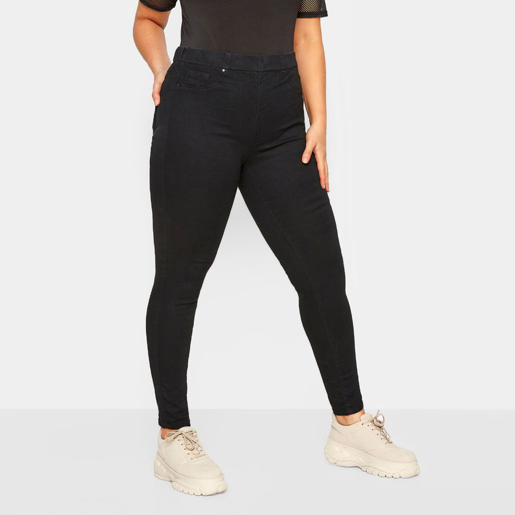 jeny skinny fit stretchable pull one black jegging jeans for women