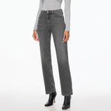 mstang straight fit stretchable grey jeans for women