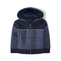 CA wave sherpa blue penal zipper hoodies for boys & girls