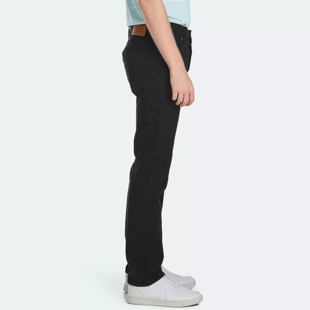 Lvs 501 straight fit non stretchable black jeans for men