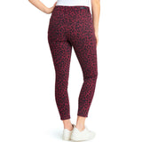 santury skinny fit stretchable red leopards print ankle length jeans