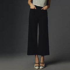 bgtele high rise culottes black cotton jeans