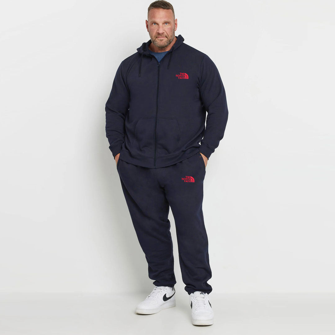 nrth face plus size men navy blue cotton fleece track suit for winter