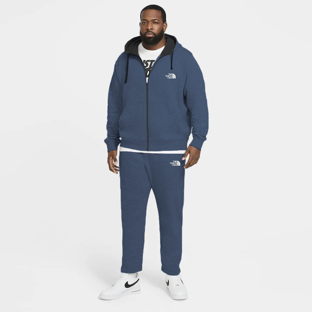 nrth face plus size men light blue cotton fleece track suit for winter