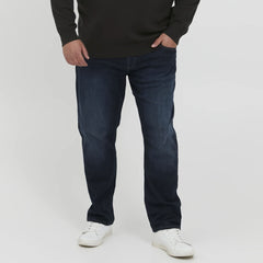 Tu plus size straight fit stretchable dark blue jeans for men