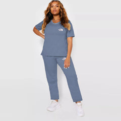 nrt face plus size navy light blue summer track suit for women