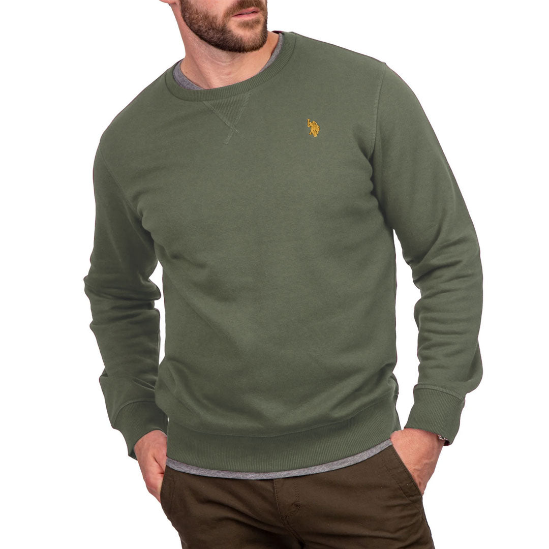 polo asn mens crew neck light green shirt for winter