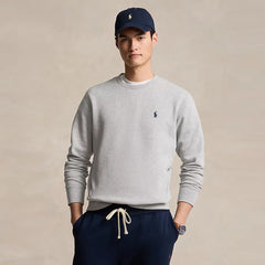 polo crew neck light grey winter fleece sweat shirt for men